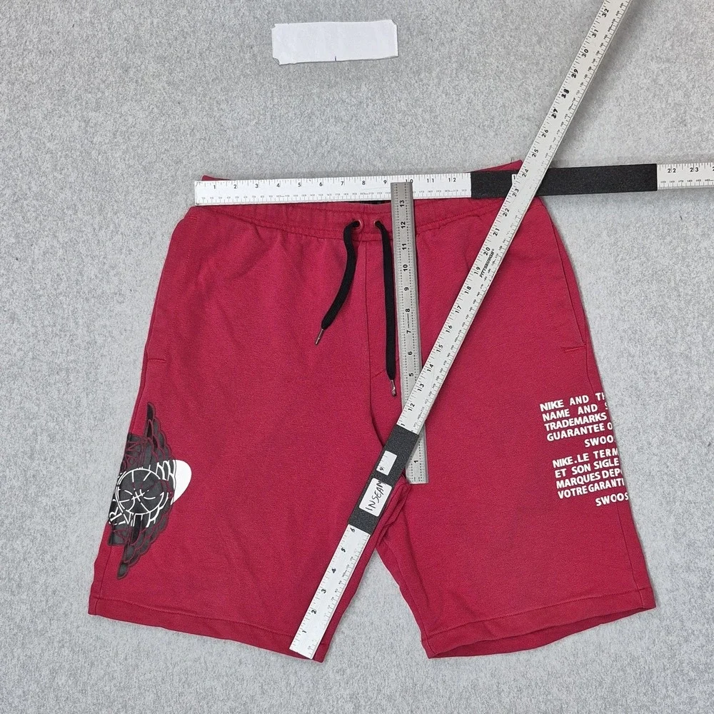 Jordan Men Activewear Shorts M Red Embroidered‎ Sweat Jumpman Wing Logo